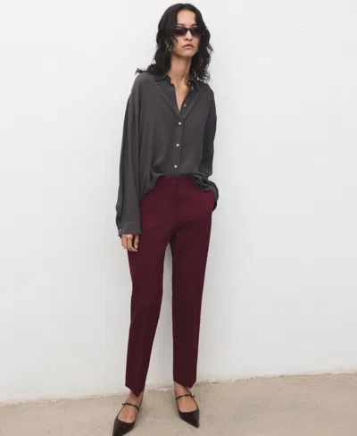 Mango Women's Straight Suit Pants In Burgundy