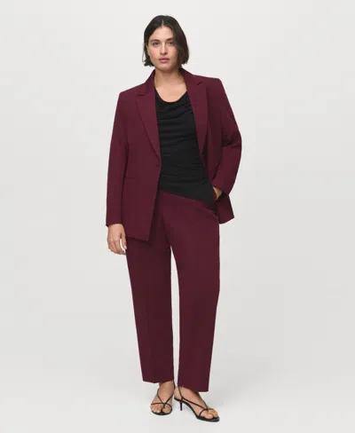 Mango Women's Straight Suit Pants In Burgundy
