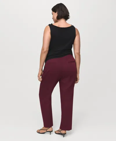 Mango Women's Straight Suit Pants In Burgundy