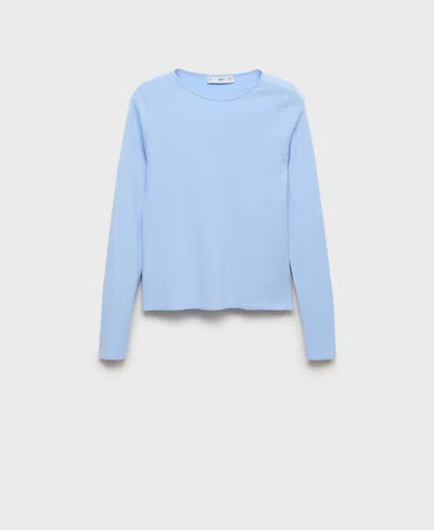 Mango Fine Knit Sweater In Blue