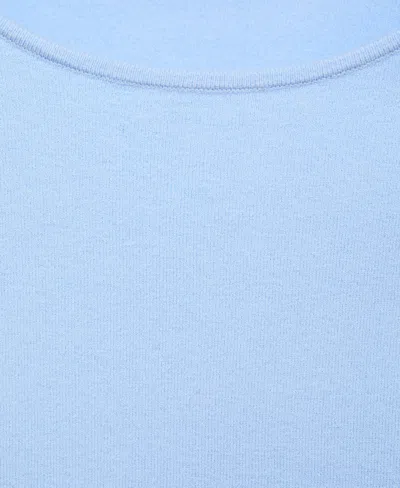 Mango Fine Knit Sweater In Blue