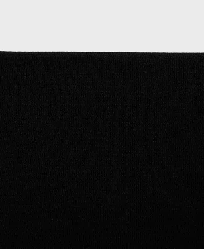 Mango Women's Flared Knitted Skirt In Black