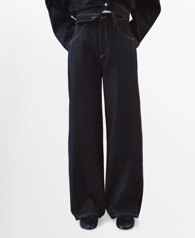 Mango Women's High-rise Balloon Jeans In Blue