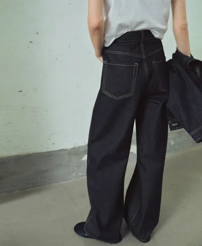 Mango Women's High-rise Balloon Jeans In Blue