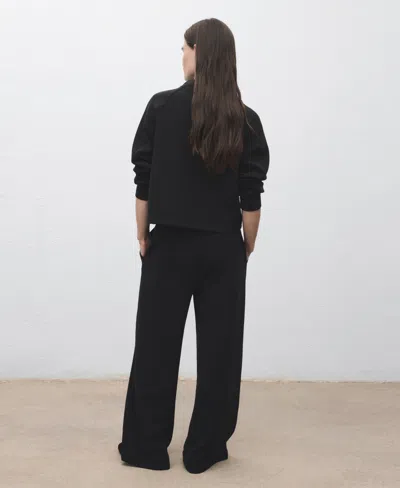 Mango Drawstring Straight Leg Pants In Black