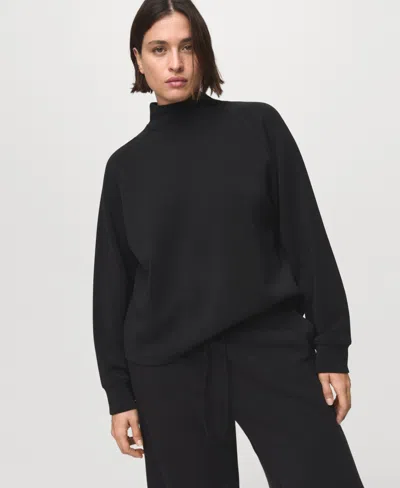Mango Drawstring Straight Leg Pants In Black