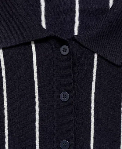 Mango Women's Striped Polo-neck Sweater In Blue