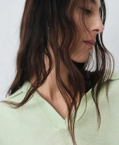 Mango Women's Wool Polo-neck Sweater In Green