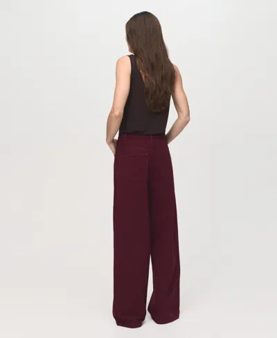 Mango High-waisted Barrel Jeans Wine In Burgundy