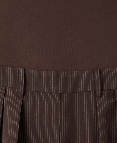 Mango Women's Combined Design Pinstripe Jumpsuit In Brown