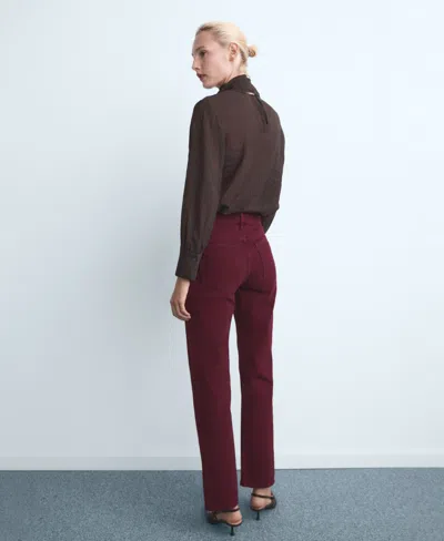Mango Matilda Medium-rise Straight-fit Jeans Wine In Burgundy