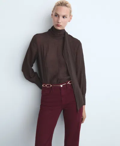 Mango Matilda Medium-rise Straight-fit Jeans Wine In Burgundy