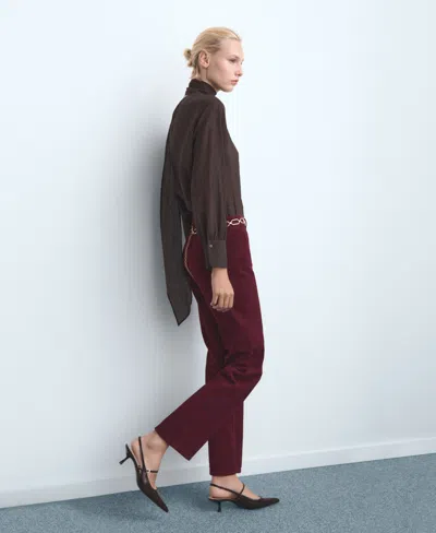 Mango Matilda Medium-rise Straight-fit Jeans Wine In Burgundy