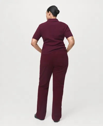 Mango Matilda Medium-rise Straight-fit Jeans Wine In Burgundy