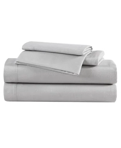Eddie Bauer Solid 100% Cotton Brushed Flannel 3-pc. Sheet Set, Twin In Gray