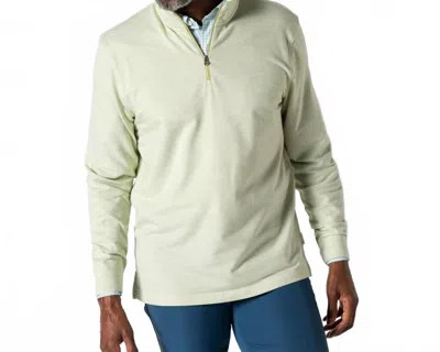 Duck Head Wakeman Stripe 1/4 Zip Pullover In Pear Green Heather In Multi