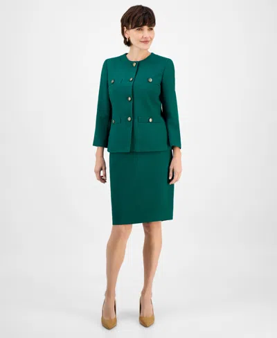 Le Suit Women's Pencil Skirt Suit Set, Regular & Petite In Green