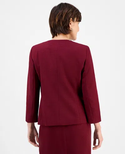 Le Suit Women's Pencil Skirt Suit Set, Regular & Petite In Burgundy
