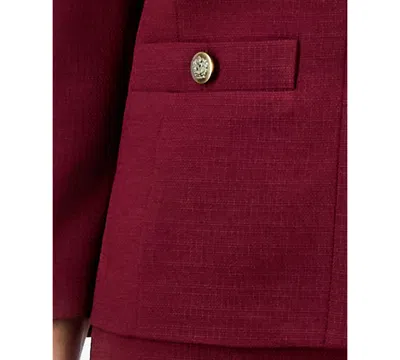 Le Suit Women's Pencil Skirt Suit Set, Regular & Petite In Burgundy