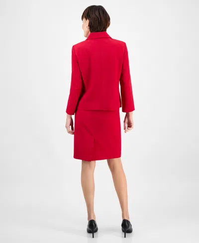 Le Suit Women's Pencil Skirt Suit Set, Regular & Petite In Red