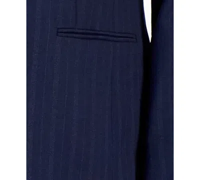 Le Suit Women's Notch-collar One-button Pantsuit Set In Blue