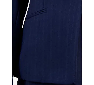 Le Suit Women's Notch-collar One-button Pantsuit Set, Regular & Petite In Blue