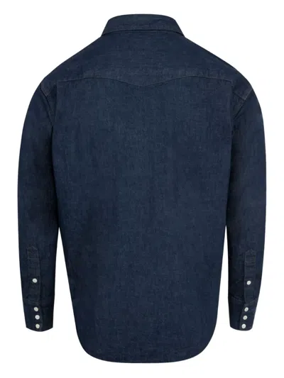 Orslow Long-sleeve Denim Shirt In Blue