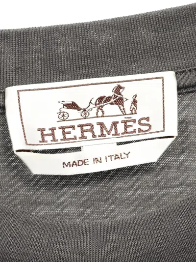Pre-owned Hermes 10s Geometric-design T-shirt In Gray