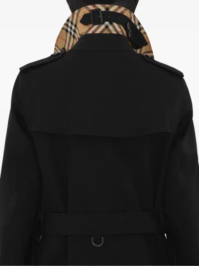 Burberry Gabardine Long Waterloo Heritage Trench Coat In Black