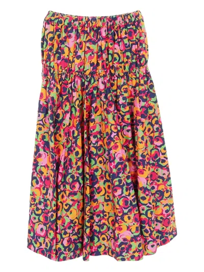 Pre-owned Marni 2010s Pattern Cotton Midi Skirt In Pink