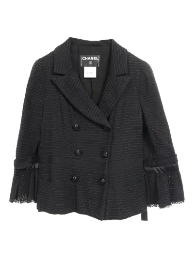 Pre-owned Chanel 1986-1988 Tweed Jacket In Black