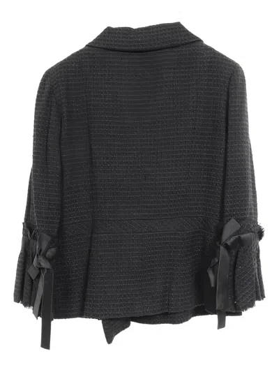 Pre-owned Chanel 1986-1988 Tweed Jacket In Black