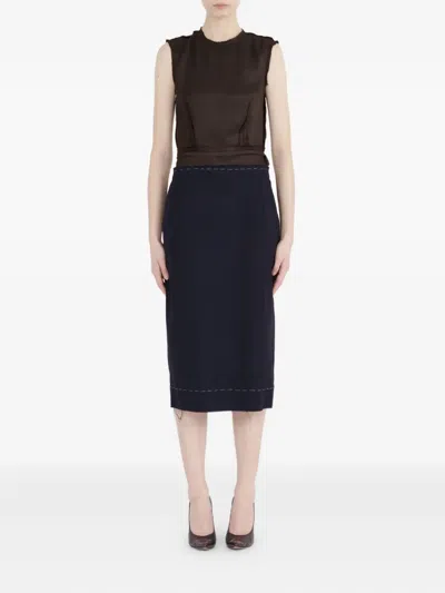 Maison Margiela Blue Chocolate Poly-wool Dress In Brown