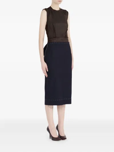 Maison Margiela Blue Chocolate Poly-wool Dress In Brown