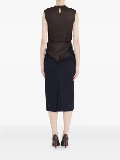 Maison Margiela Blue Chocolate Poly-wool Dress In Brown