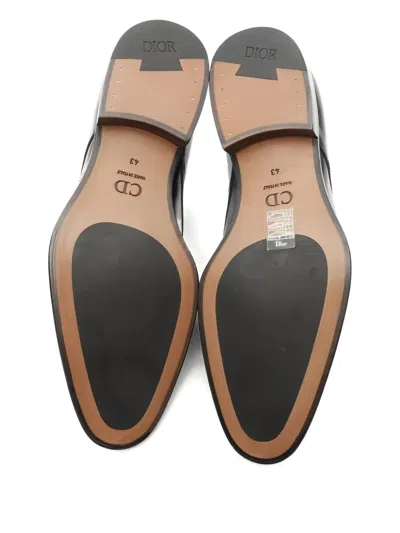 Pre-owned Dior 2010s Leather Lace-up Loafers In Black