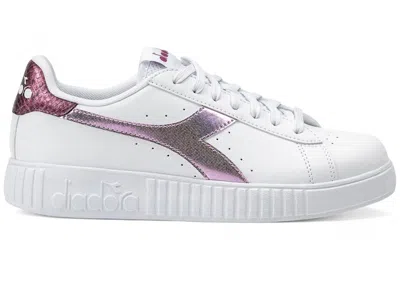 Pre-owned Diadora Step P Bright Reptile (women's) Sneakers In White/pink In Multi
