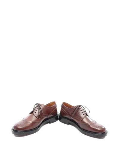 Pre-owned Dior 2010s Perforated Leather Shoes In Brown