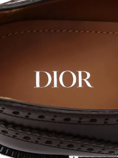 Pre-owned Dior 2010s Perforated Leather Shoes In Brown