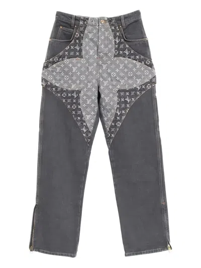 Pre-owned Louis Vuitton Monogram-pattern Jeans In Gray