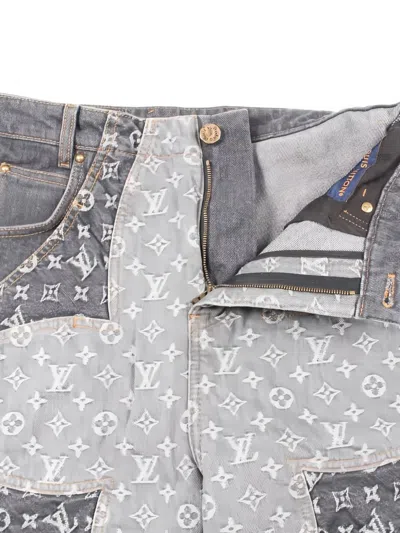 Pre-owned Louis Vuitton Monogram-pattern Jeans In Gray