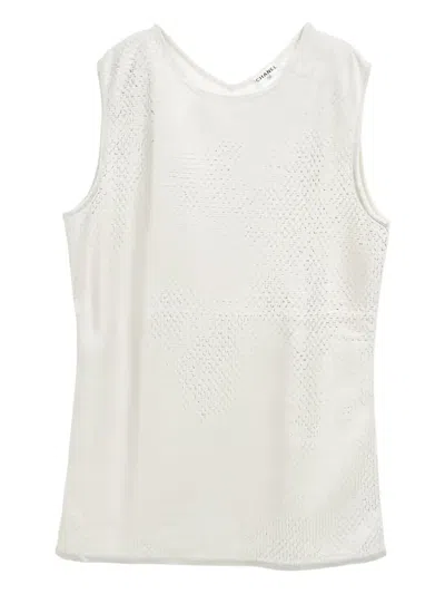Pre-owned Chanel 1986-1988 Sleeveless Knit Top In Gray