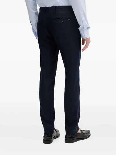 Hackett Linen Trousers In Blue