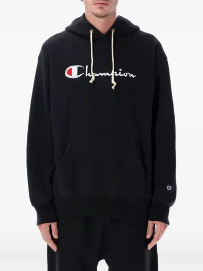 Champion Relaxed-fit Hoodie With Logo In Blue