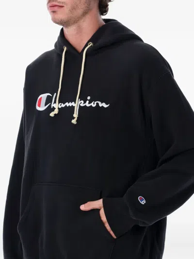 Champion Relaxed-fit Hoodie With Logo In Blue