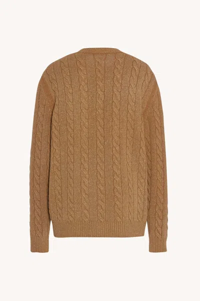 The Row Loneke Cable Knit Crewneck Cardigan In Multi