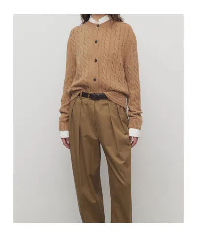 The Row Loneke Cable Knit Crewneck Cardigan In Multi