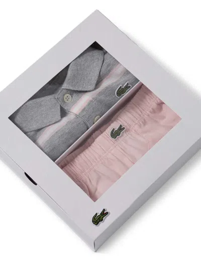 Lacoste Organic Cotton Pajamas In Gray