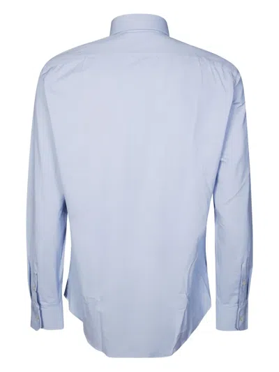 Xacus Stretch Geometric Buttoned Shirt In Blue