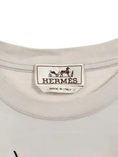 Pre-owned Hermes 2010s Etrier En Fragments T-shirt In Neutral